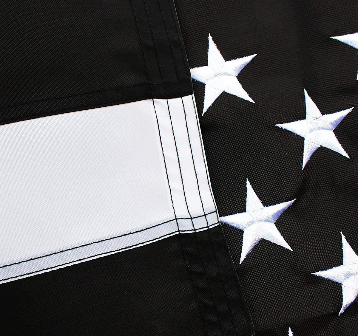 Thin Blue Line Flag 3x5 ft with Embroidered Stars and 2 Brass Grommets E470