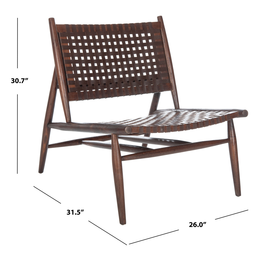 Brown Leather Woven Accent Chair M338715