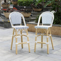 Navy Aluminum Patio Bar Chairs Set of 2 H173