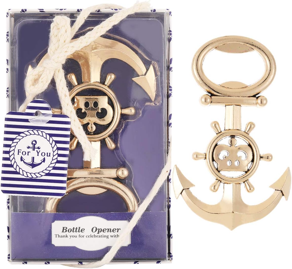 12 Pc Antique Gold Nautical Anchor Bottle Opener M8661