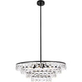 Black Finish 6 Light Pendant, 10 inches Tall and 28 inches Wide N442055