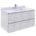 Rustic White Wall Hung Bathroom Cabinet E66049