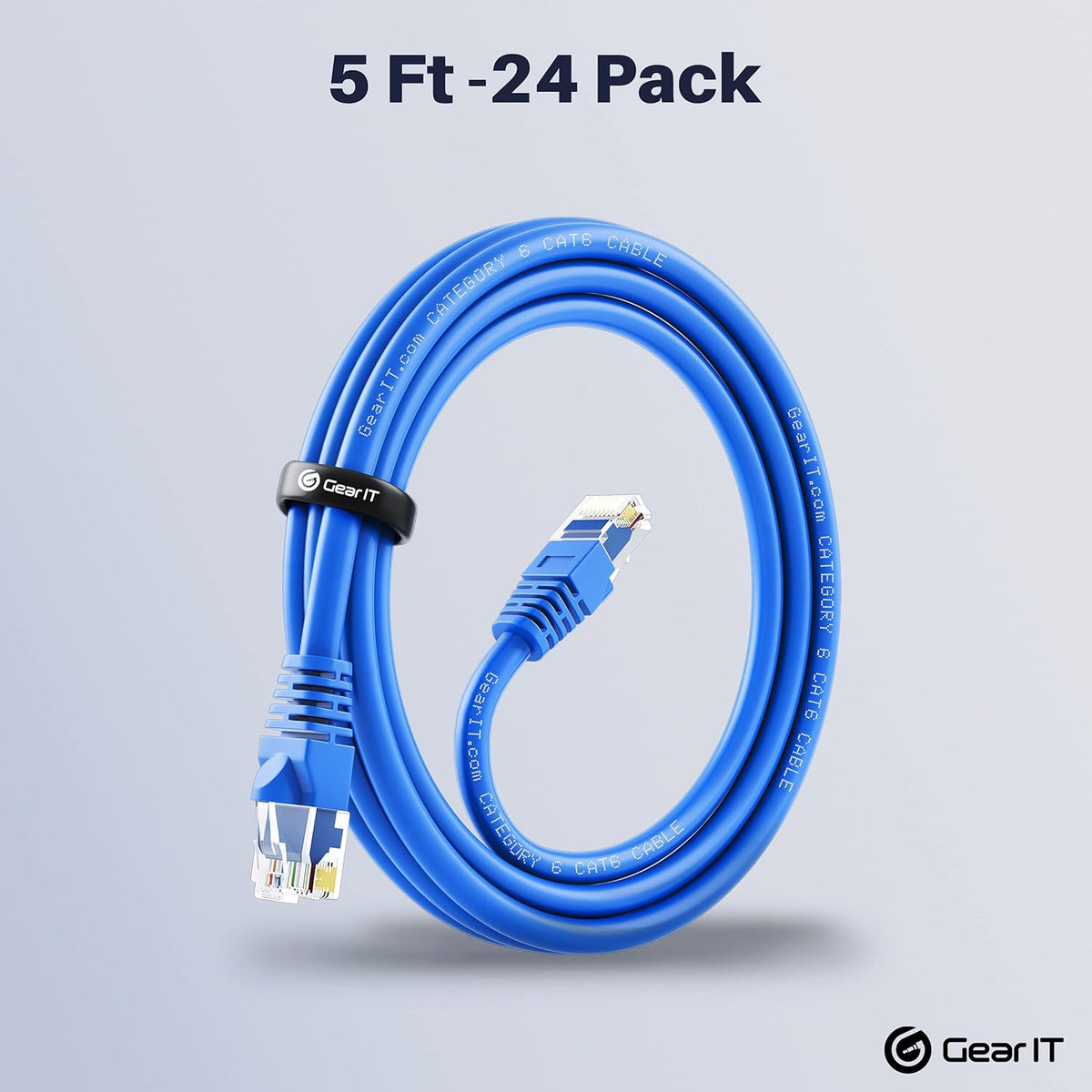 Cat 6 Ethernet Cable 5 ft (24-Pack) Blue K5078