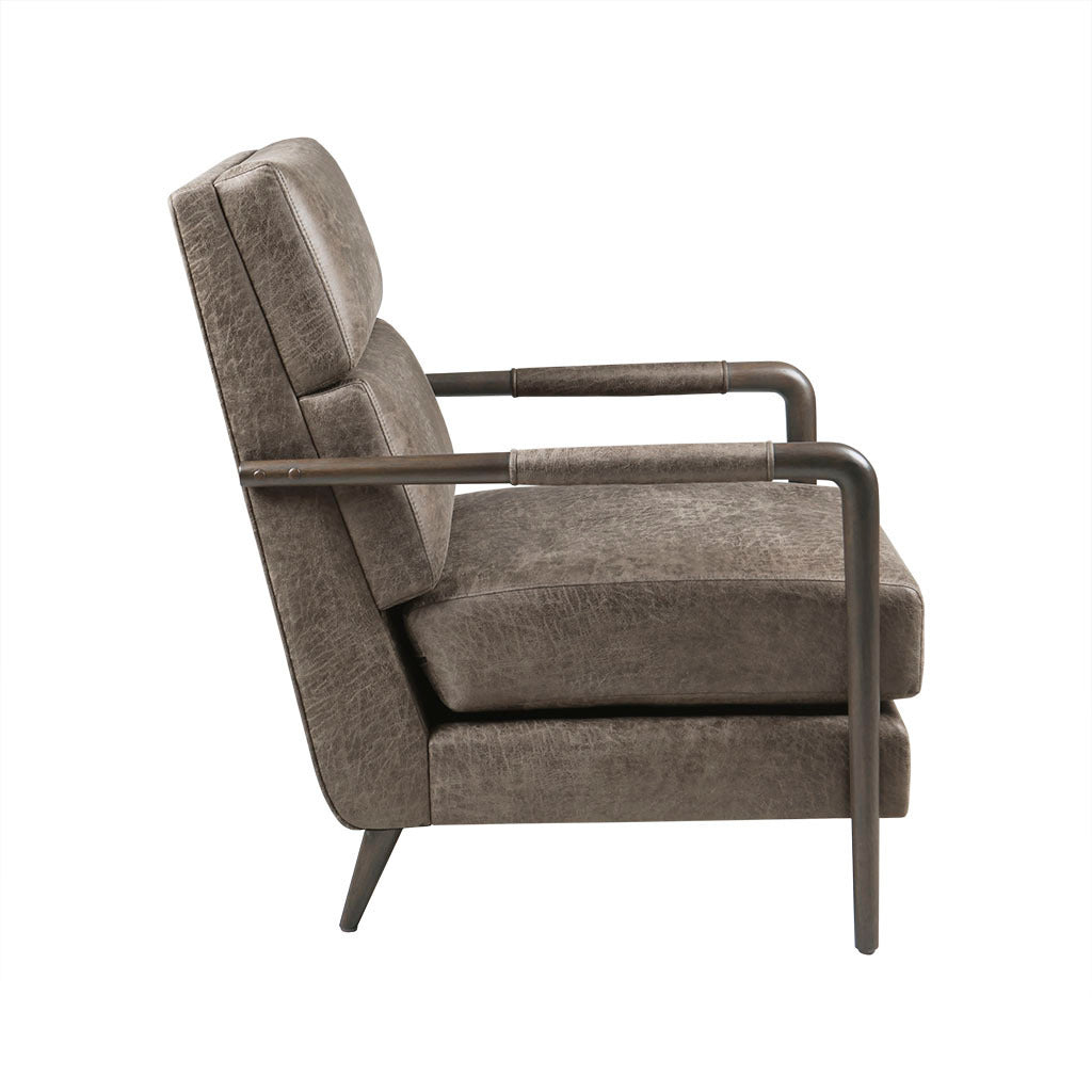 Brown Faux Leather Accent Armchair R75887