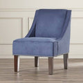Premier Lazuli Blue Fabric Armchair with Pewter Nailhead Y19154