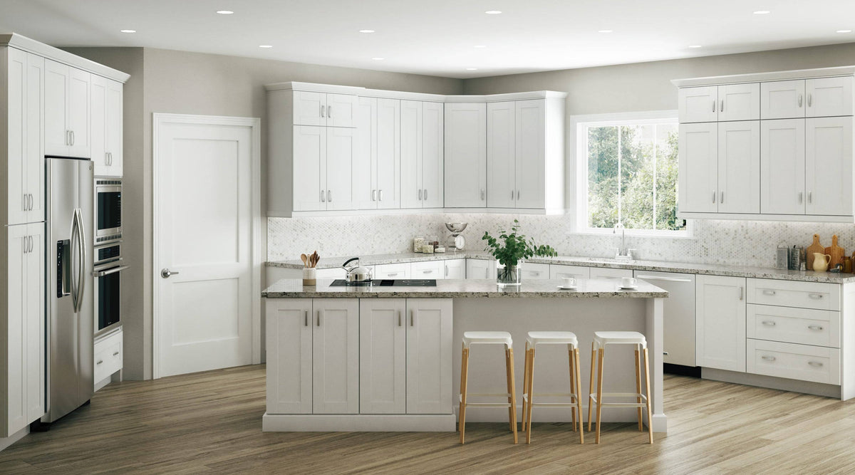 White Shaker Assembled Plywood Base Kitchen Cabinet with Soft Close D811134
