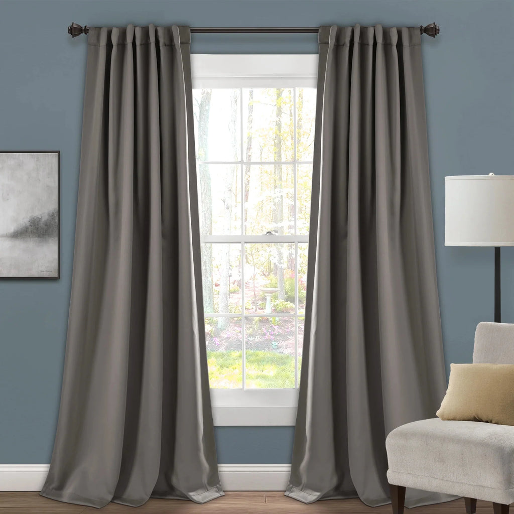 Blue 95" x 52" Insulated Back Tab Blackout Window Panel Pair I922