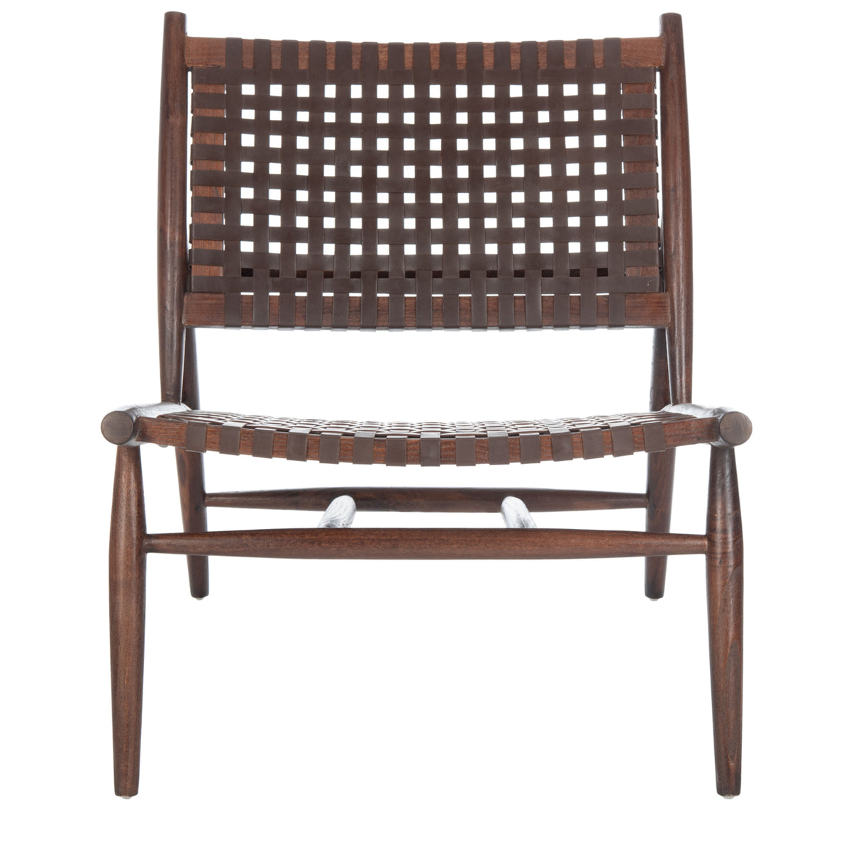 Brown Leather Woven Accent Chair M338715