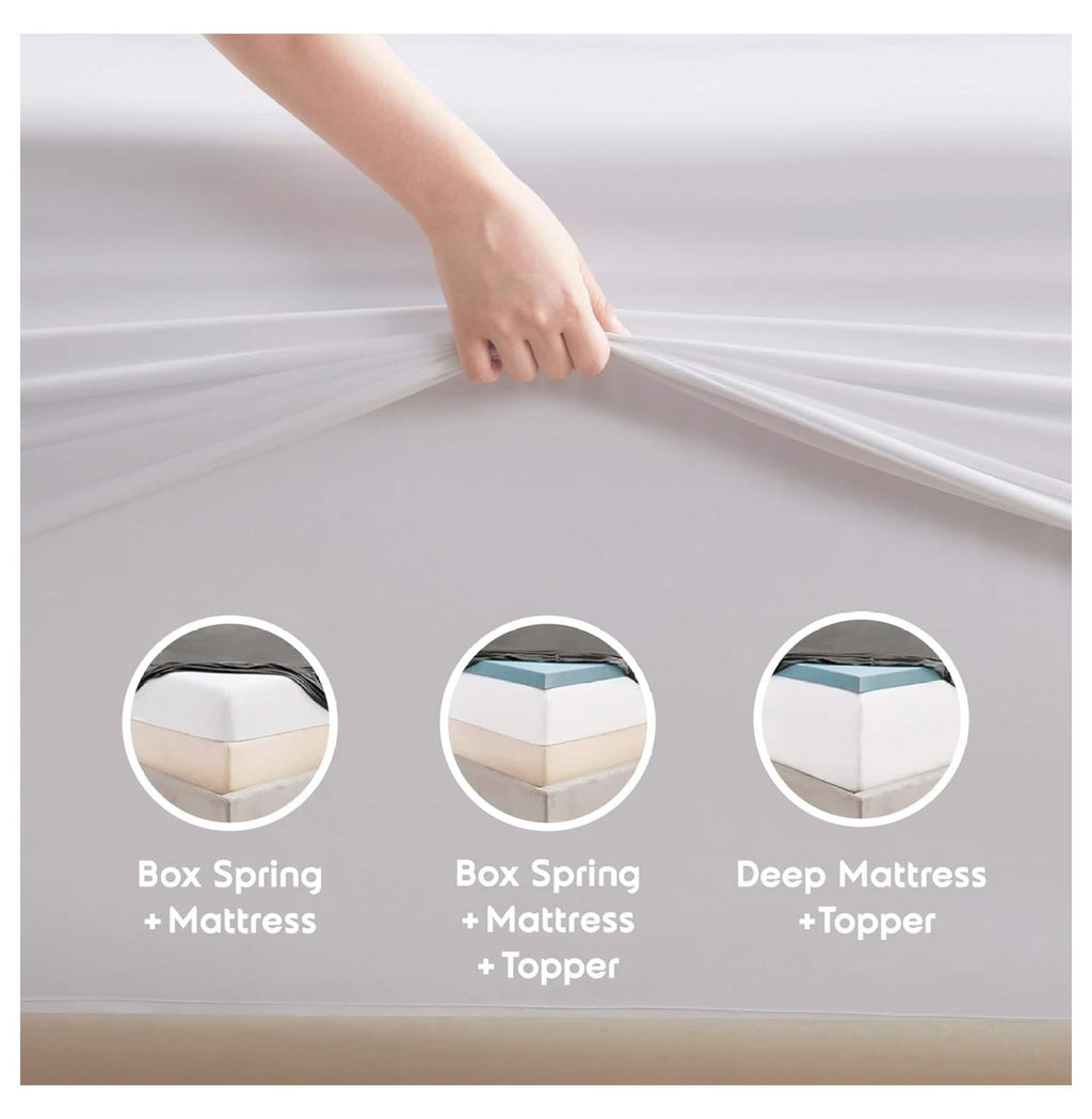 White Twin Sheets Set 3 Piece Deep Pocket D814191