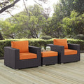 3 Piece Outdoor Patio Sofa Set in Espresso Orange Q877295