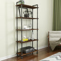 5-Tier Solid Pine Open Wood Bookcase, Brown S518