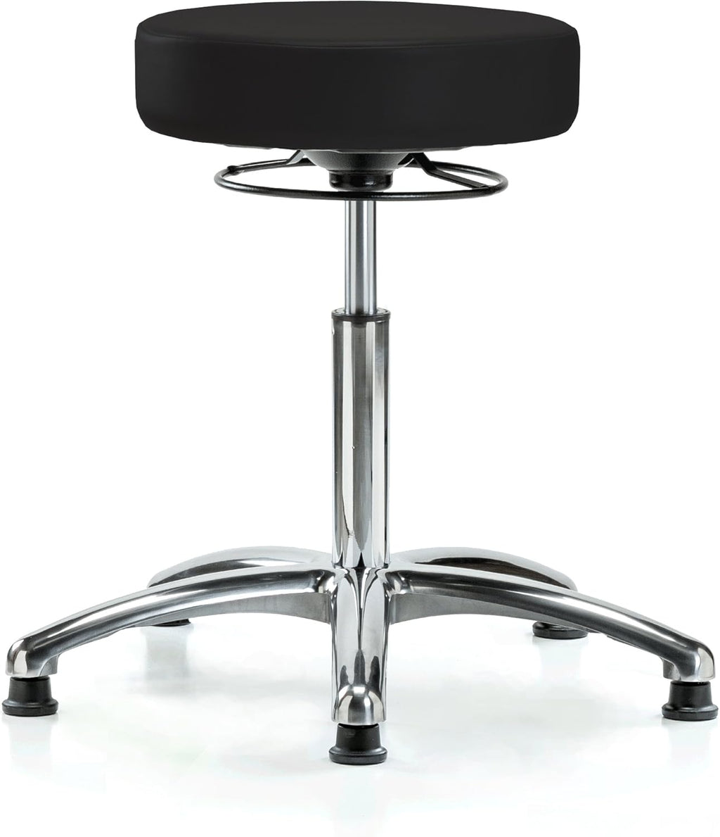 Black Fabric Adjustable Swivel Stool with Footring Q42766
