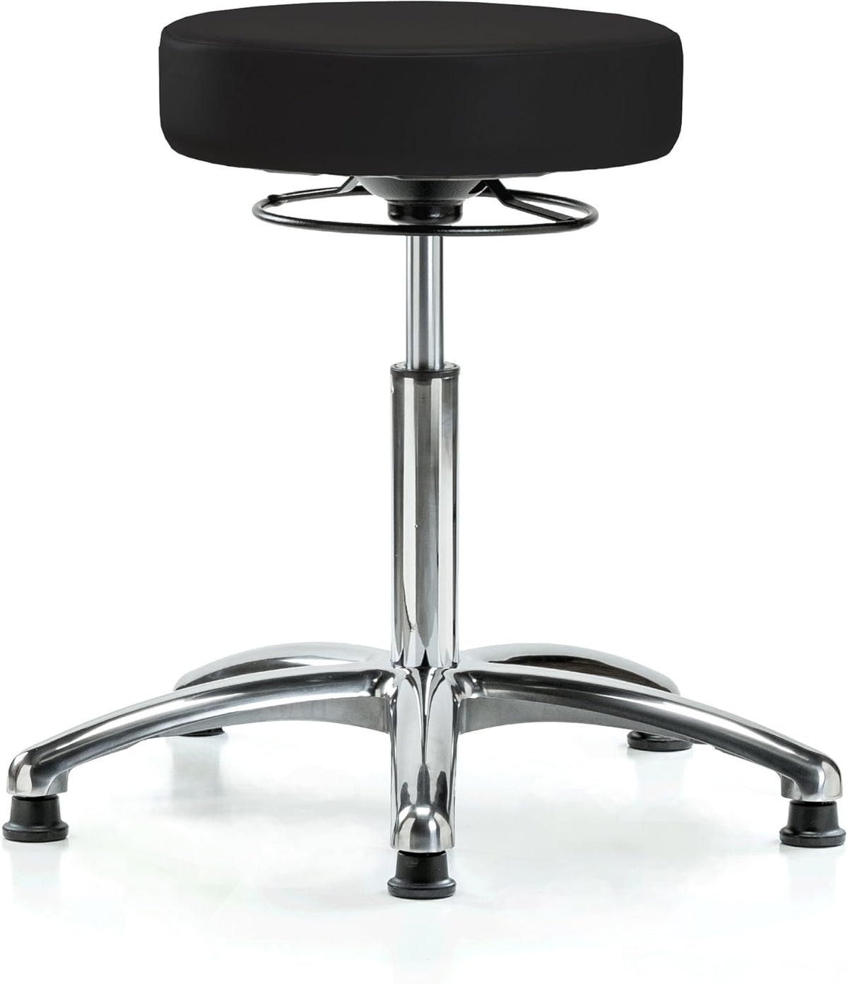 Black Fabric Adjustable Swivel Stool with Footring Q42766