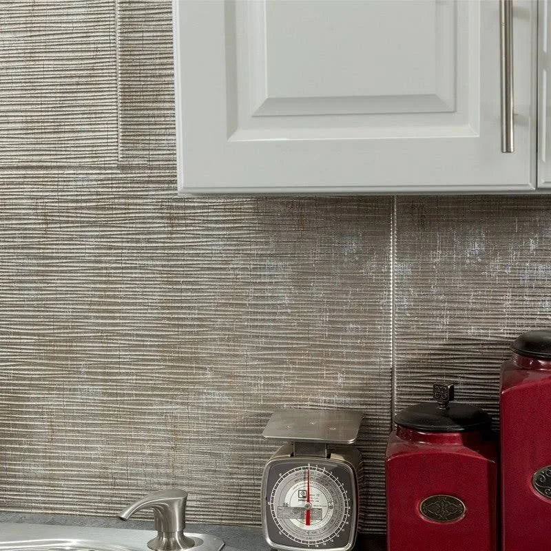 Silver Metal Backsplash Panel 15 Sq ft Kit S260