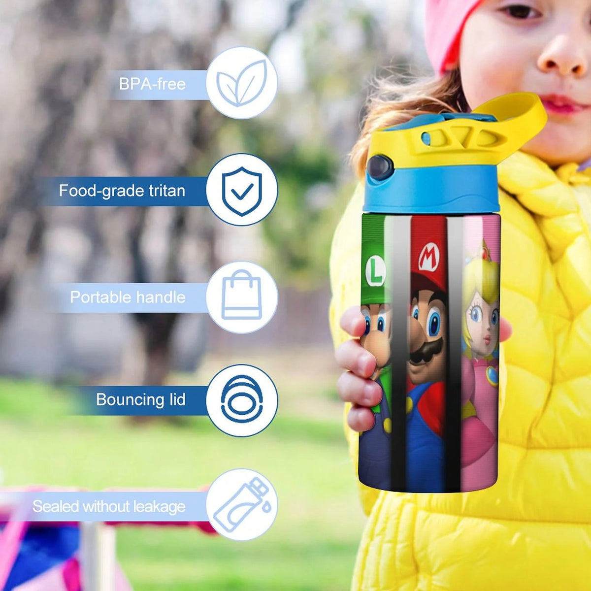 Insulated Stainless Steel Water Bottle With Straw Y374