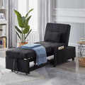 Recliner Chair Bed with Black Linen Fabric M4236