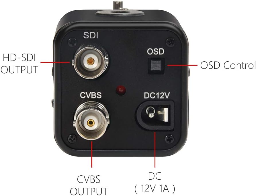 Mini SDI Camera with 3.6mm HD Lens, 2 MP 1080P CCTV Security Camera B25083