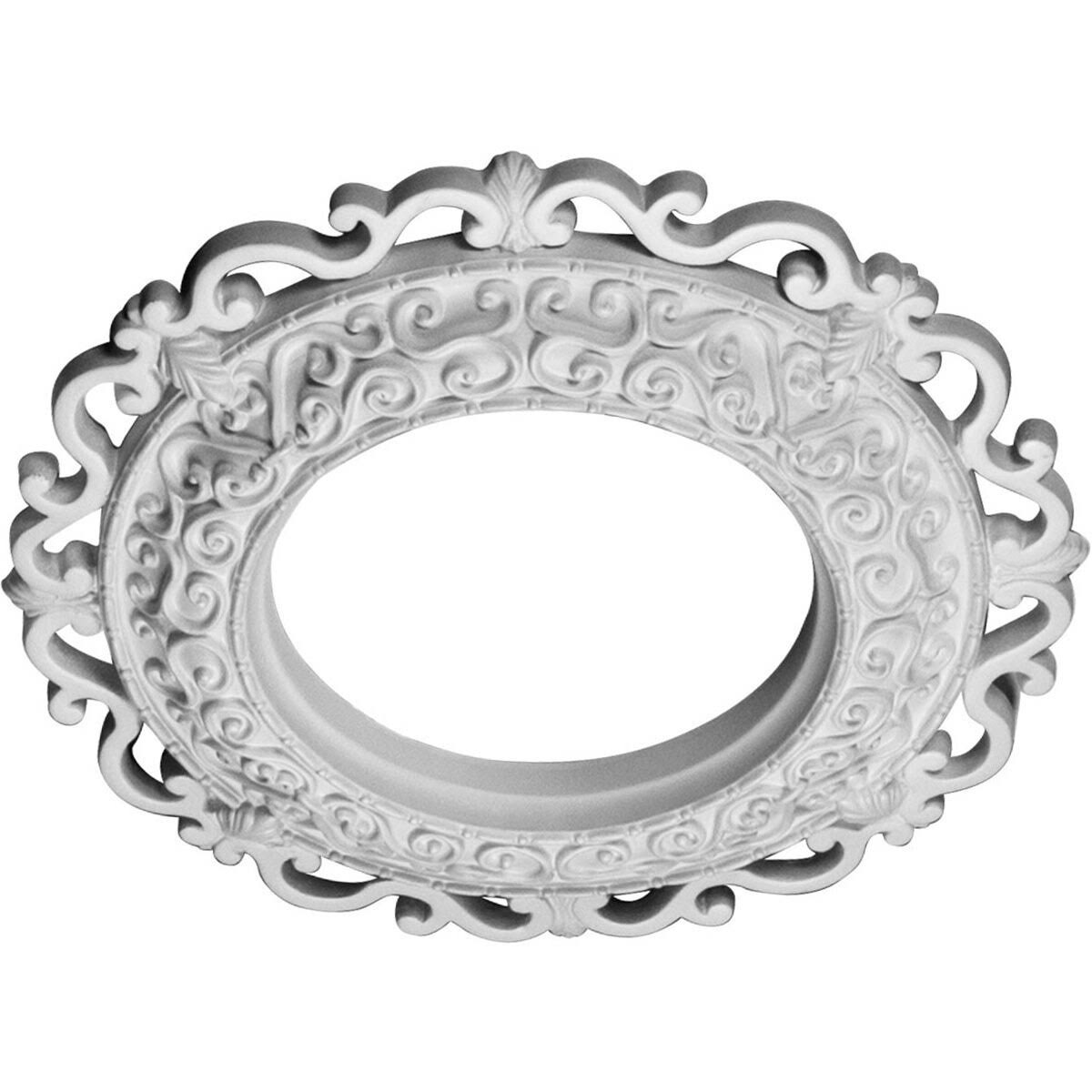13 1/4x22OD x 6 5/8x22ID x 1 1/8x22P Hand-Painted Ceiling Medallion D181
