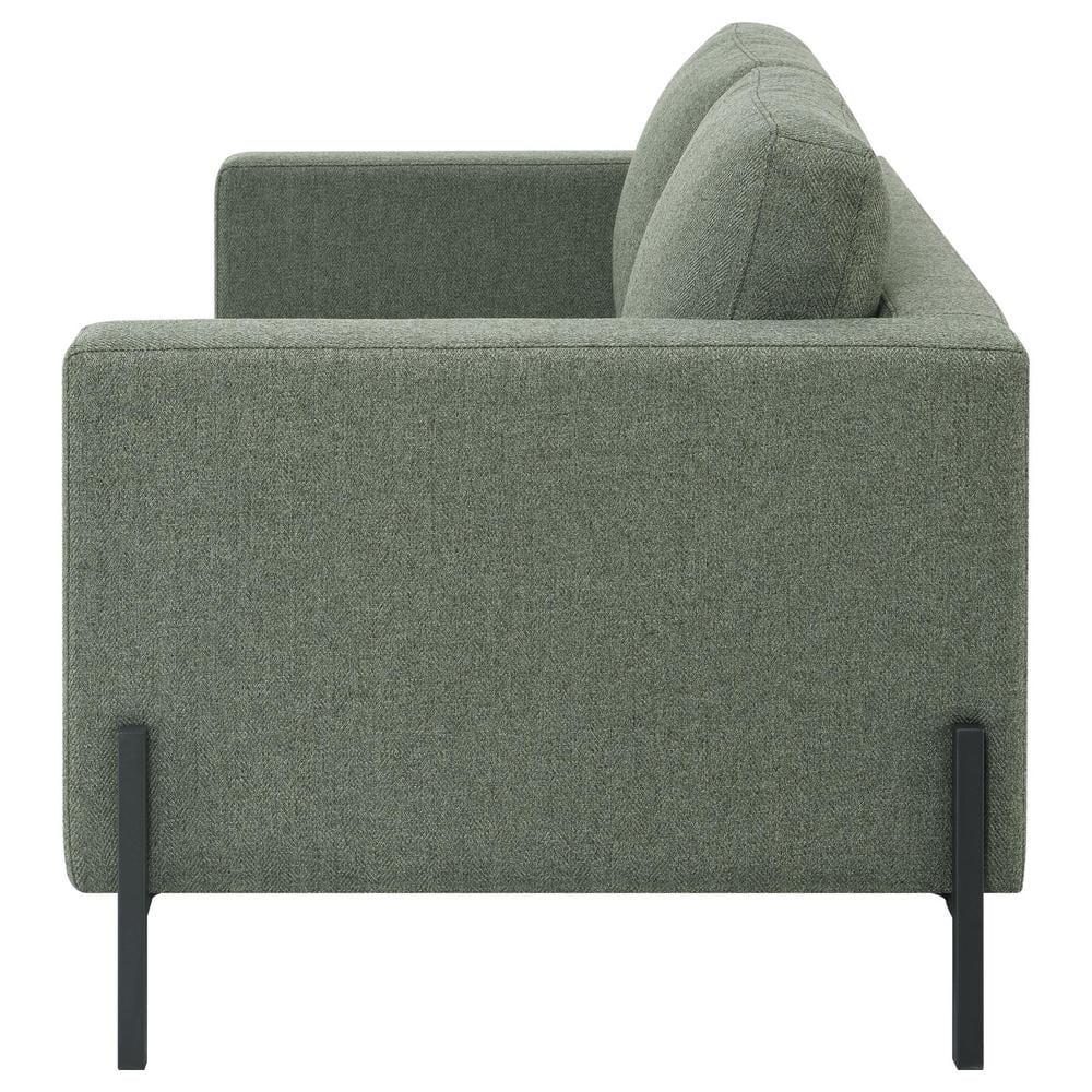 Sage Upholstered Fabric Loveseat with Track Arms H518
