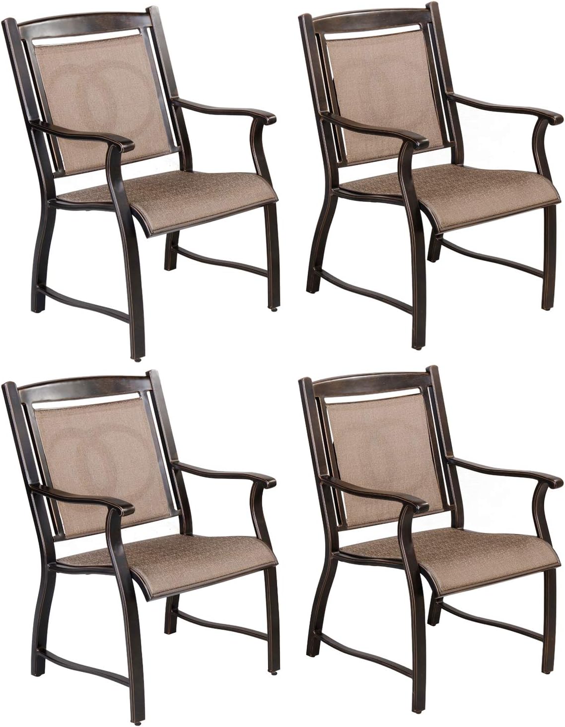 Cast Aluminum Outdoor Dining Chairs Set of 4 I7538