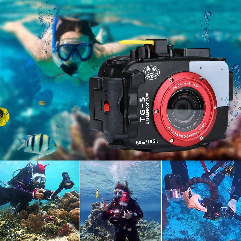 Waterproof housing case for Olympus TG-5 Cameras B4824