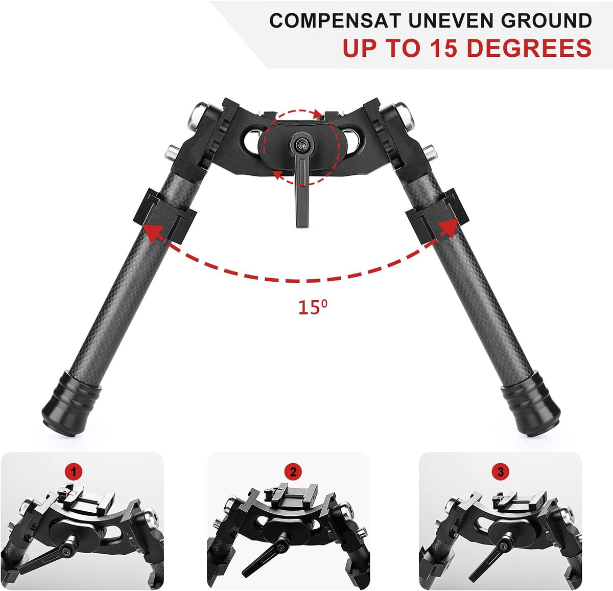 Carbon Fiber Adjustable Bipod C7092