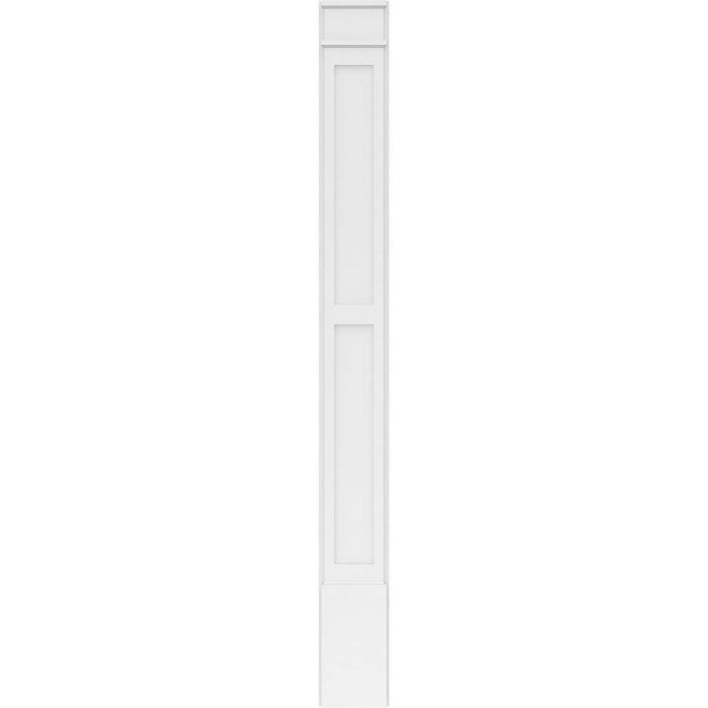Two Equal Flat Panel PVC Pilaster with Capital and Base (Pair) O18762