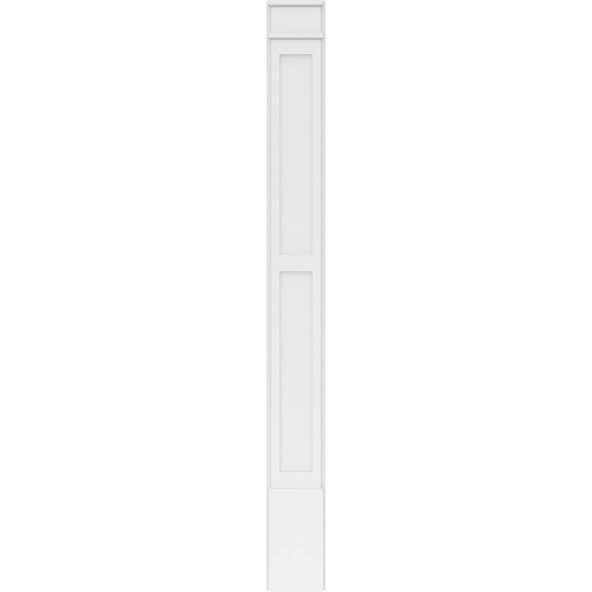 Two Equal Flat Panel PVC Pilaster with Capital and Base (Pair) O18762