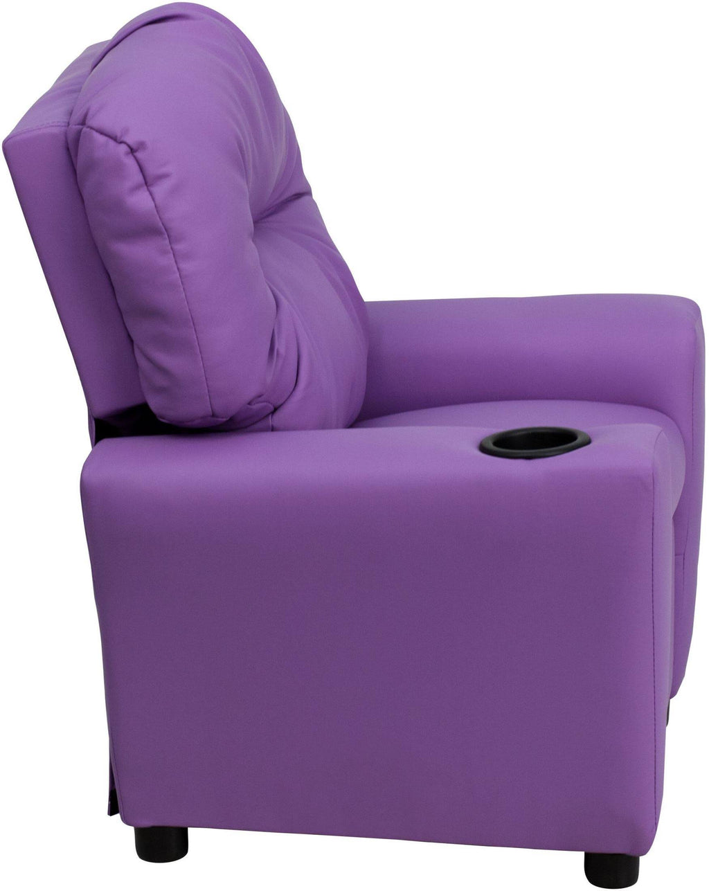 Lavender Vinyl Kids Recliner with Cup Holder U409854