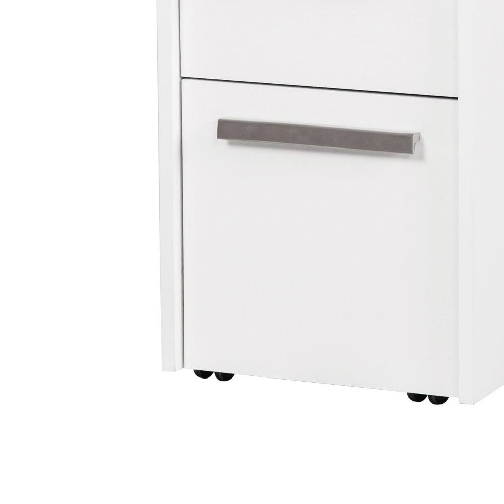 White Wood Grain 2-Drawer Mobile File Cabinet F5640
