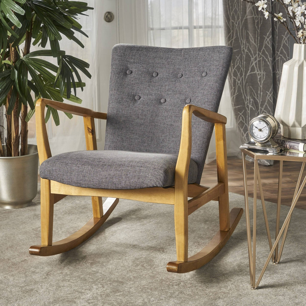 Grey Fabric Rocking Chair U382