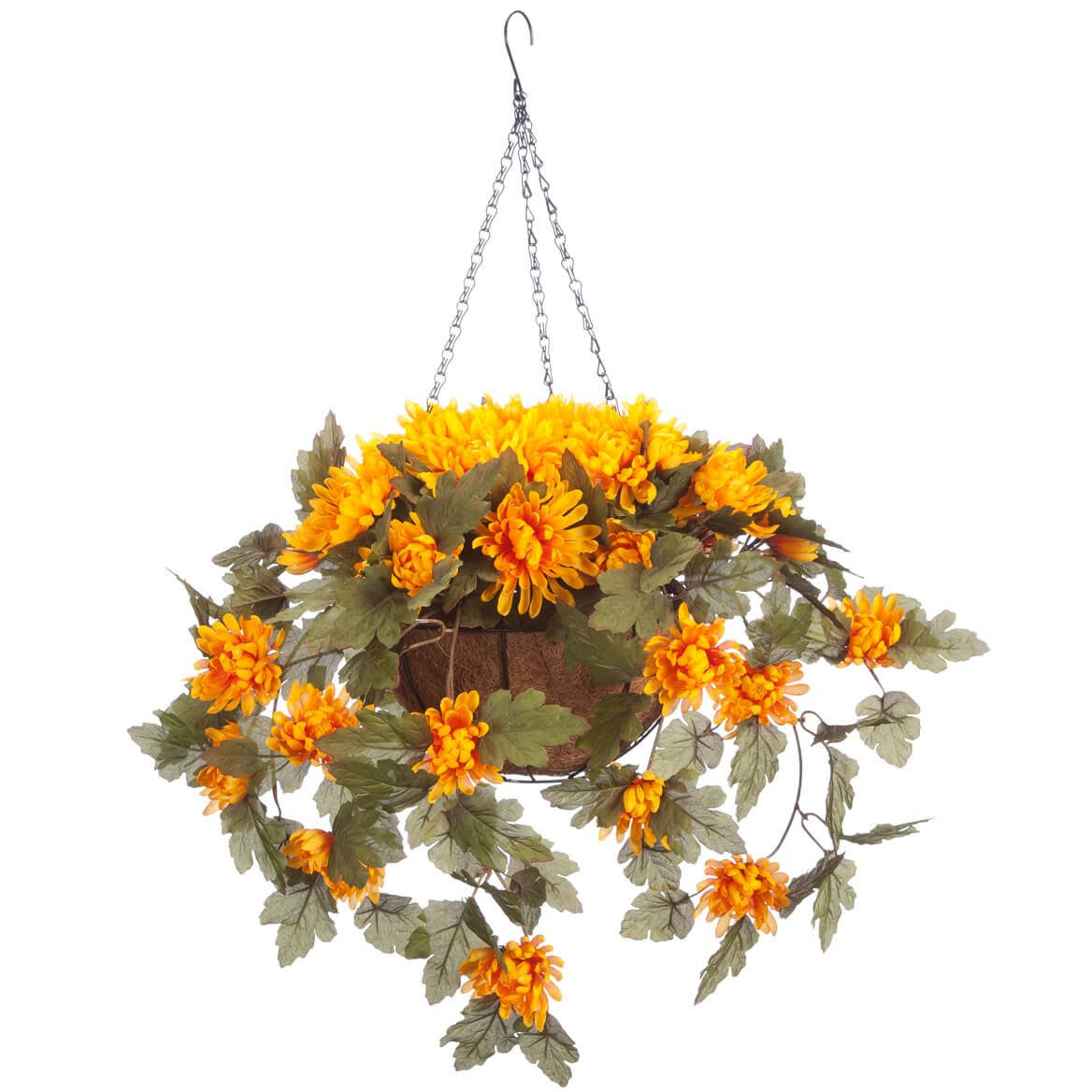 Fully Assembled Hanging Mum Basket Outdoor Gold Y762212