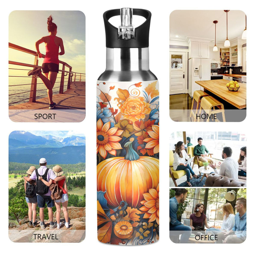 Stainless Steel Insulated Water Bottle with Straw Lid X29125