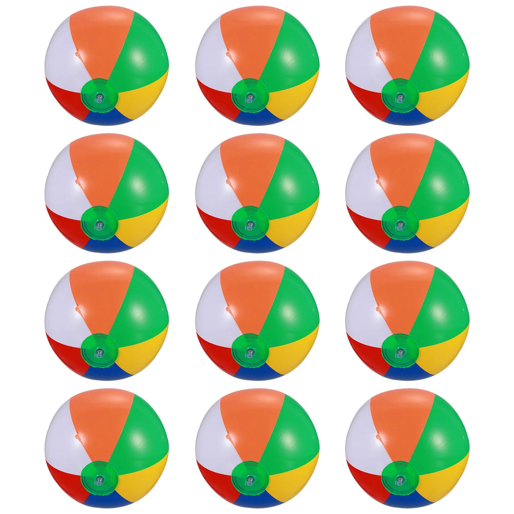 12 Pcs Inflatable Beach Balls Pool Toys F391