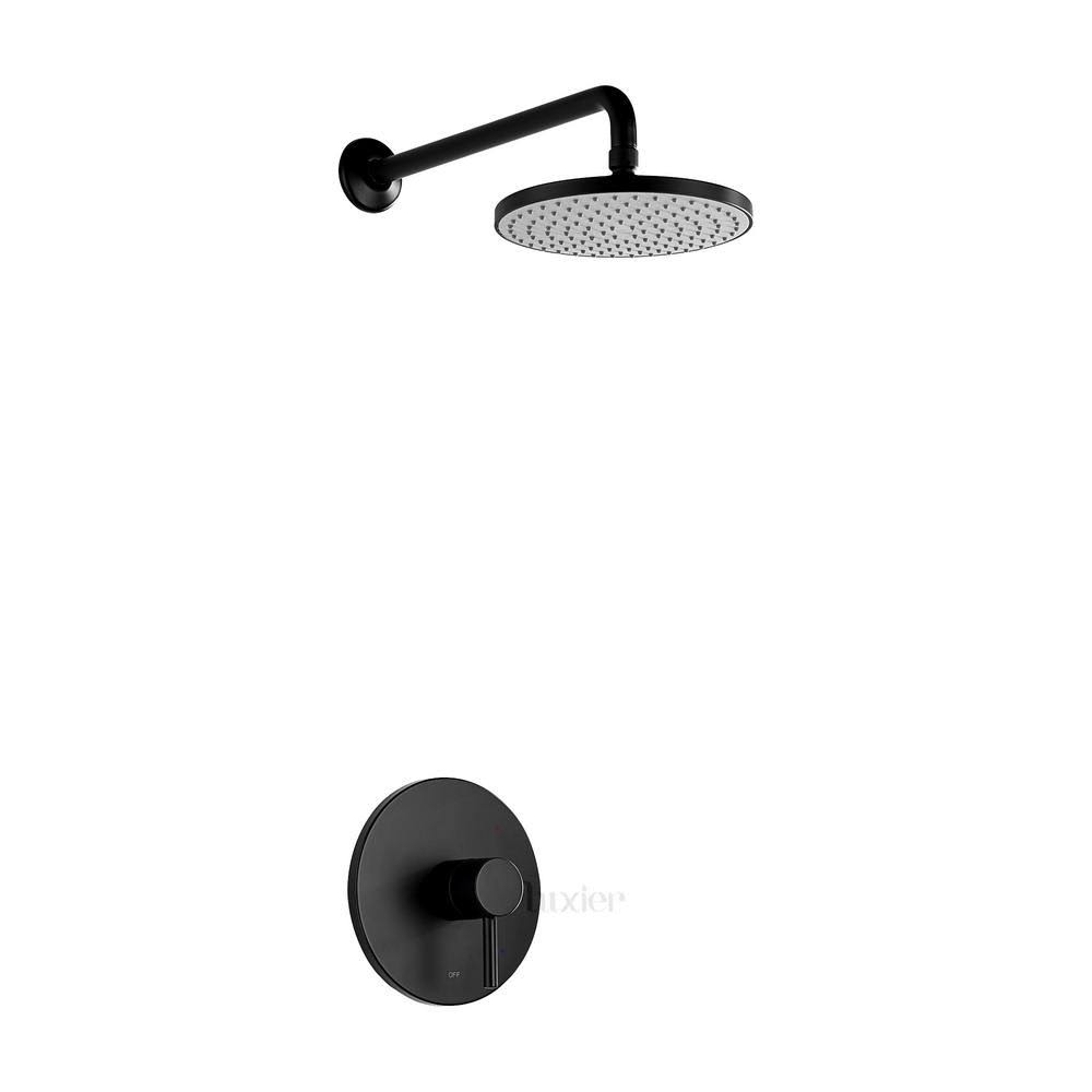 Matte Black Single-Handle 1-Spray Shower Faucet with Valve G83194