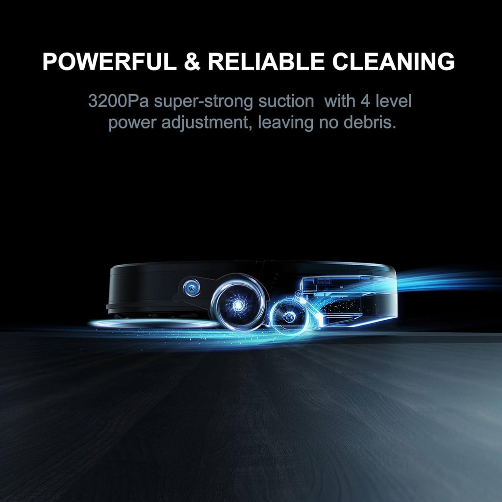 Robot Vacuum and Mop Cleaner with Auto Dirt Disposal, 3200Pa Suction J208256