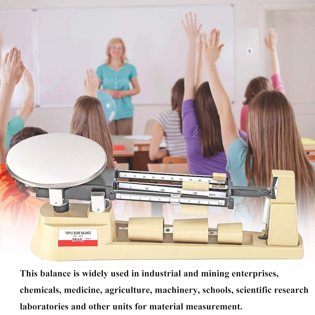 Triple Beam Scale Mechanical Balance 2610g/0.1g with Stainless Steel Platter P15075