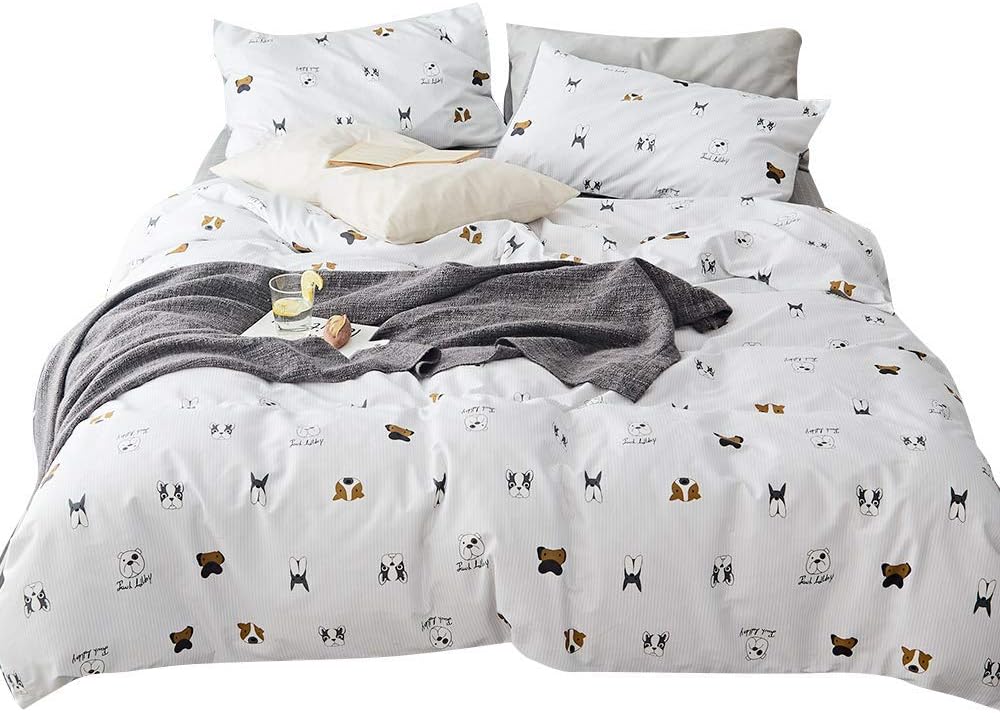 Rainbow Twin Cotton Duvet Cover with Zipper Ties, 1 Comforter Cover 2 Shams H36153