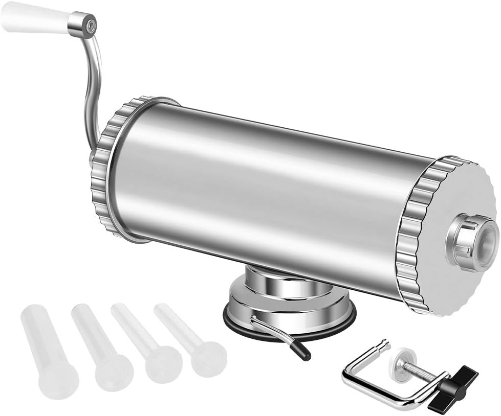 Vertical Stainless Steel Sausage Stuffer with 8 Tubes (5LBS/3L) Pack of 2 N89143