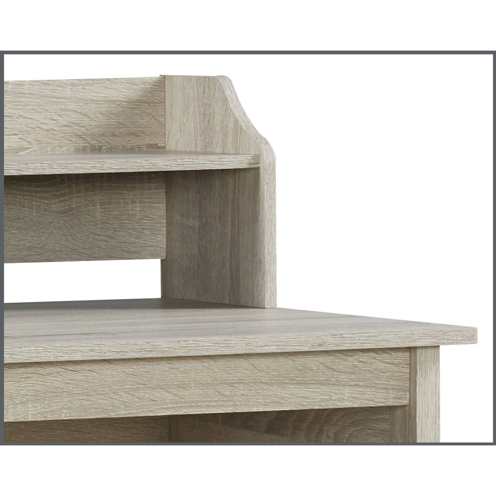 Gray Oak Writing Desk with Hutch N999