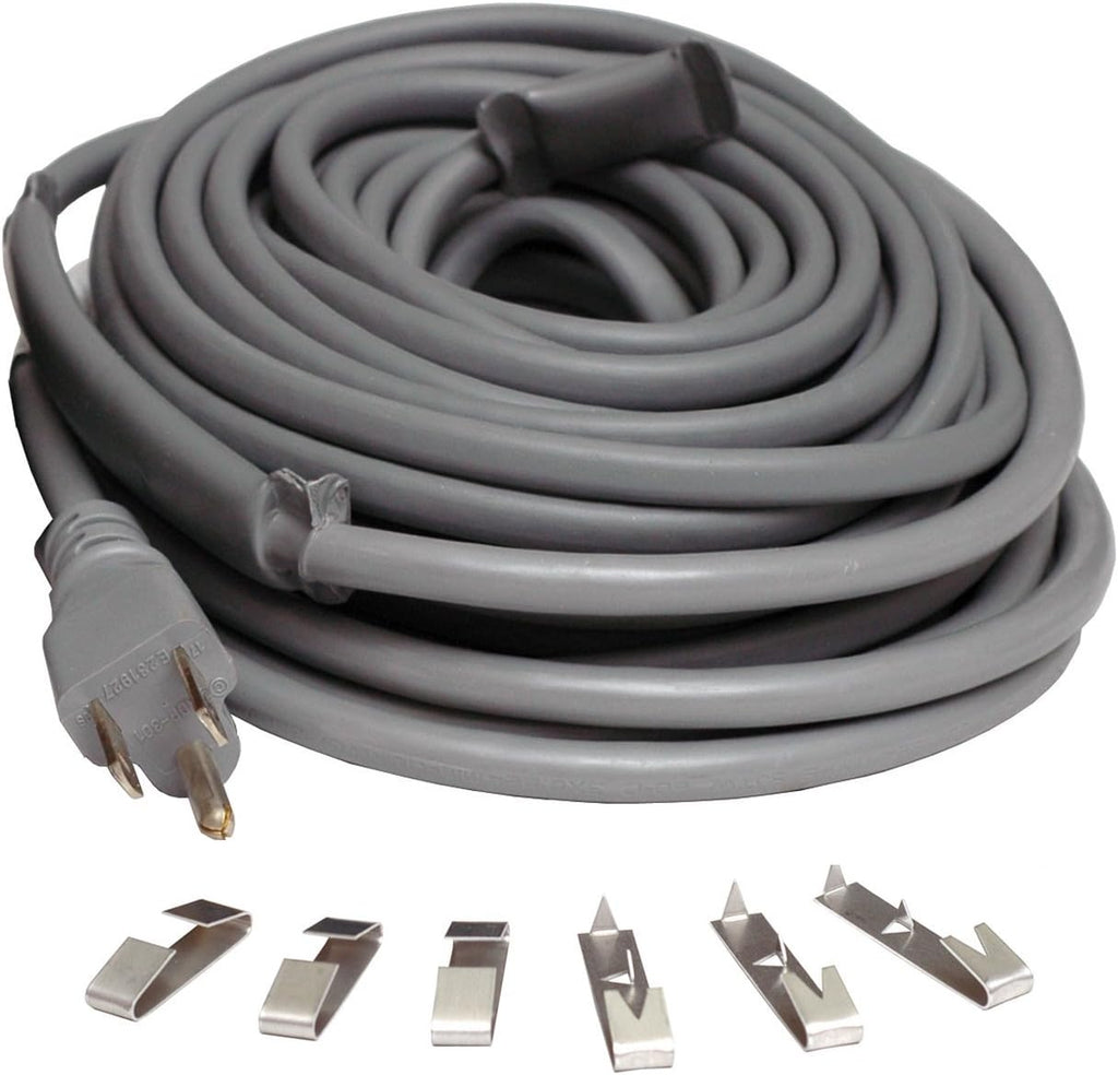 100' Black Electric Heating Cord with 3 Prong Plug F87962