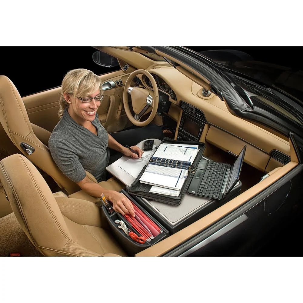 Grey Car Desk with Built-in Power Inverter Y249