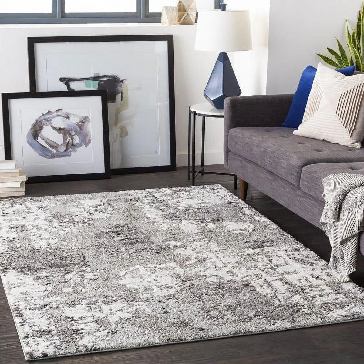 Medium Gray Runner Area Rug H229