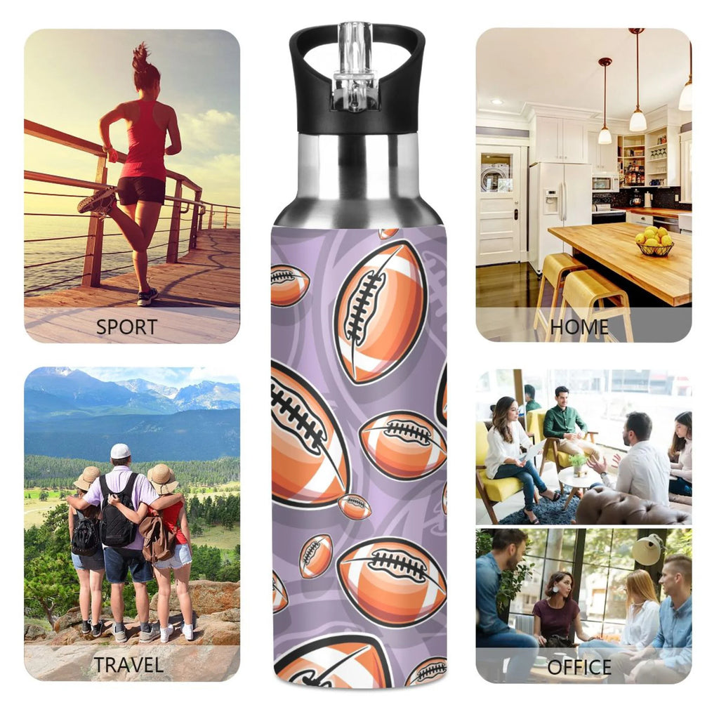 20 oz Insulated Stainless Steel Water Bottle with Straw Lid W392501