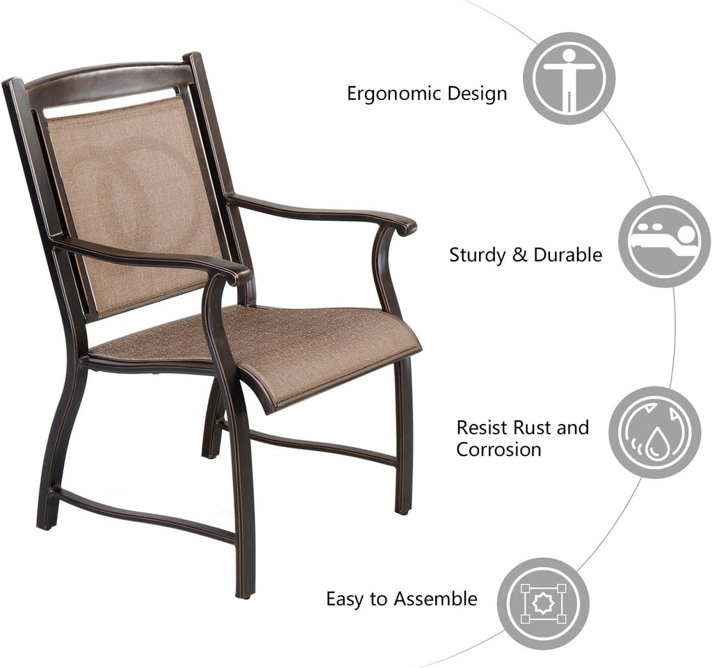 Cast Aluminum Outdoor Dining Chairs Set of 4 I7538