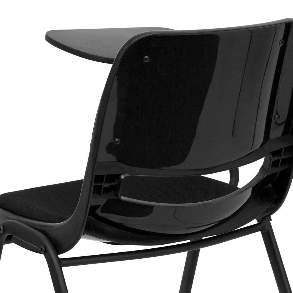 Black Padded Ergonomic Shell Chair with Flip-Up Tablet Arm R88760
