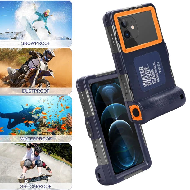 Waterproof Protective Case for Phones Up to 6.9 Inch with Lanyard P942