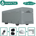 RV Cover for 31'-34' with 2Pcs Extra Straps & 6 Gutter Covers Grey D242129