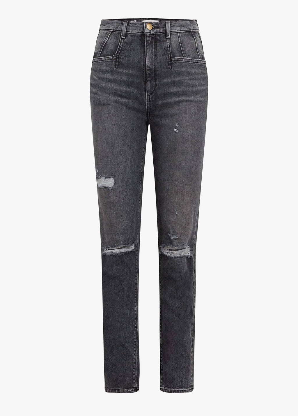 Grey Super High Rise Straight Jeans V330730