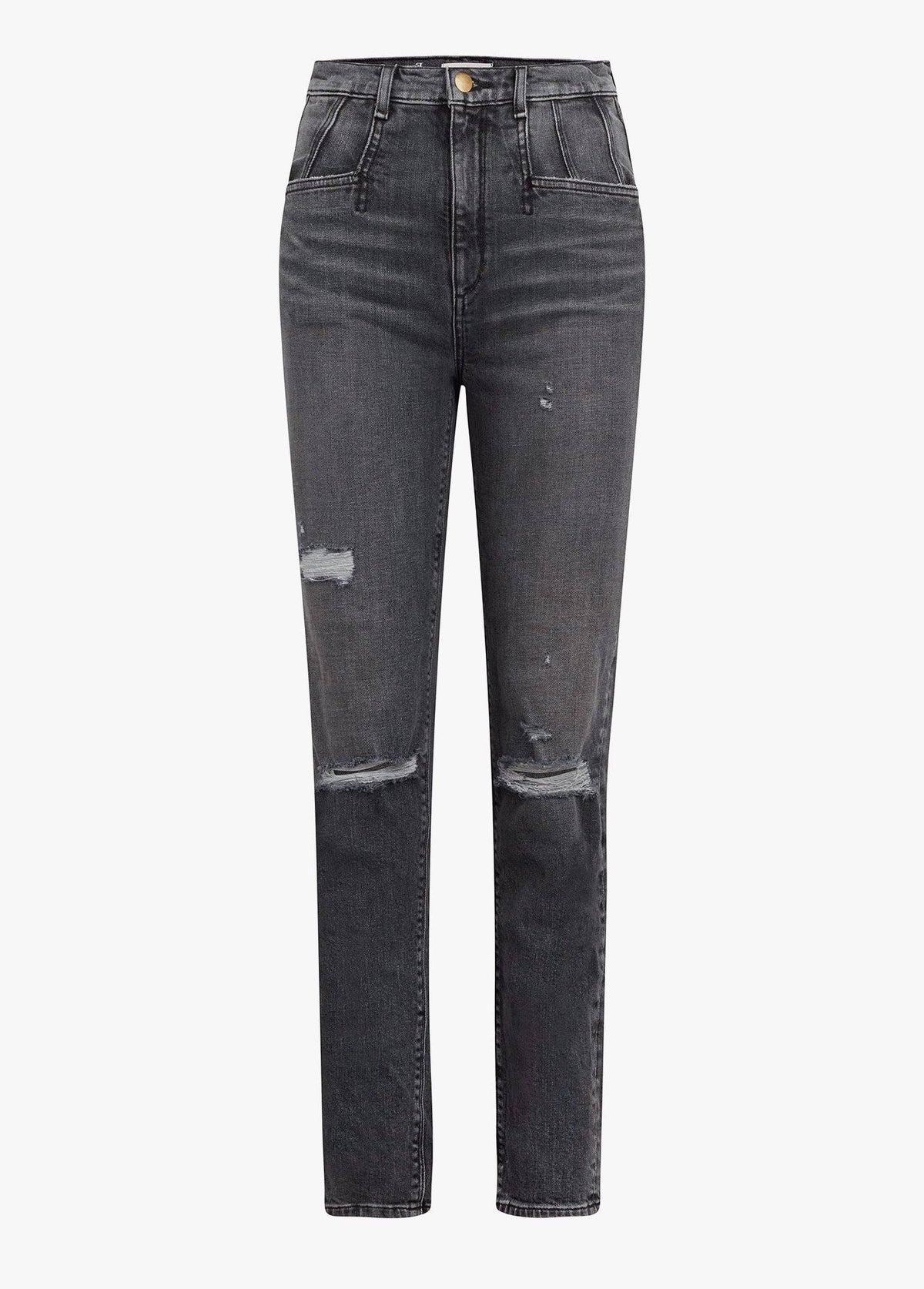 Grey Super High Rise Straight Jeans V330730